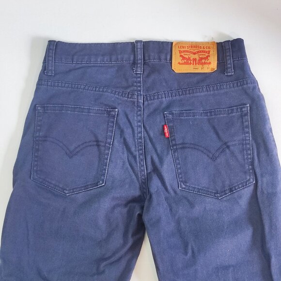 Levi's 502 jeans regular taper boys size 14 W27 X L27 ink blue stretch - Picture 4 of 13